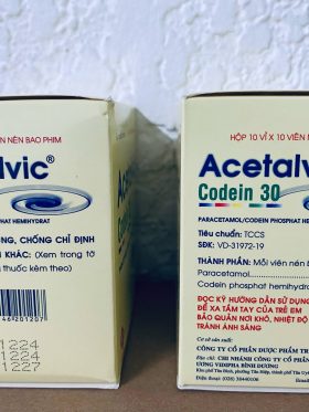 Acetalvic Codeine 30mg for pain relief 1 box = 100 tablets